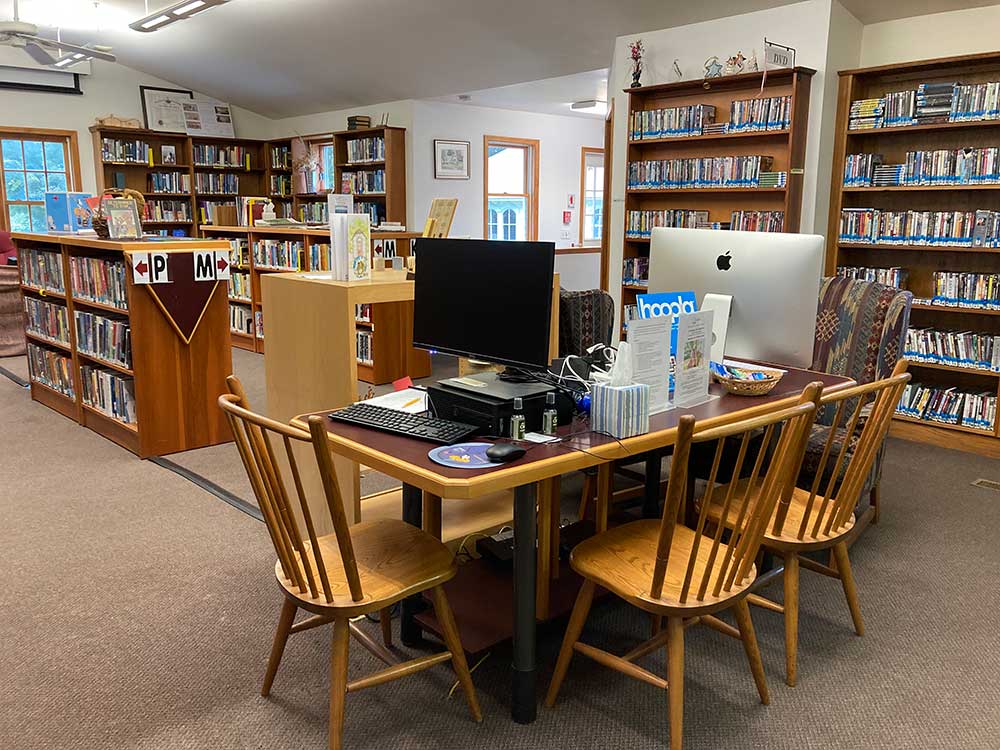 The computer station at the North Chatham Free Library