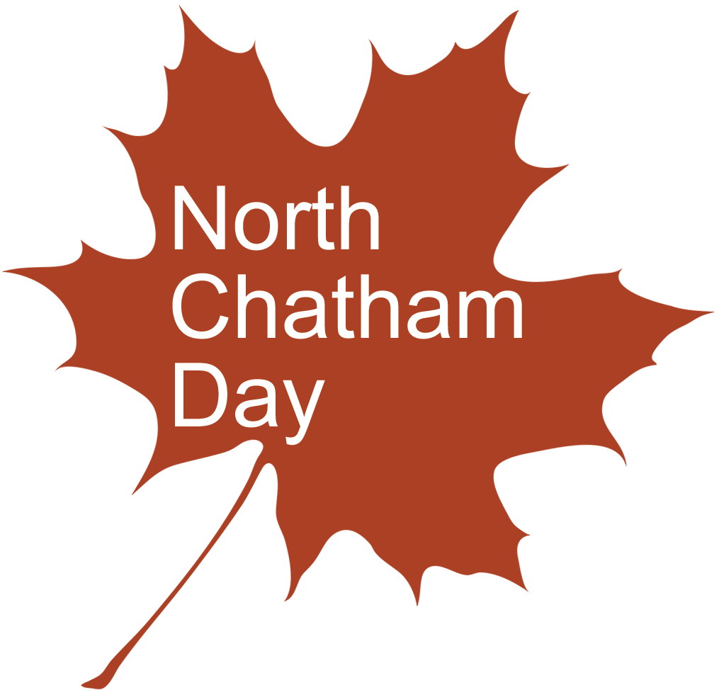 Brown leaf with North Chatham Day written in white on top