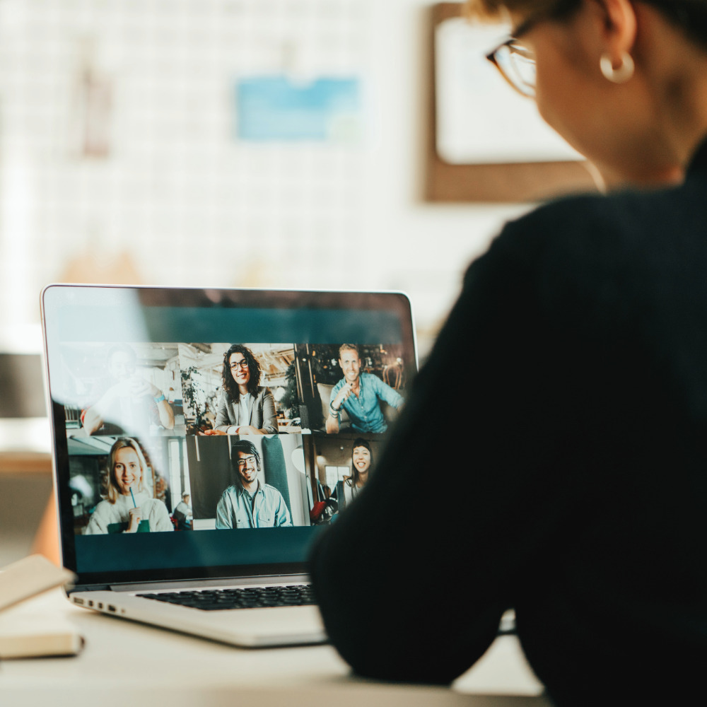 woman making a Video call from her laptop computer