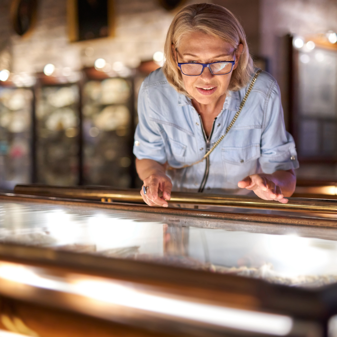 Woman in a history museum